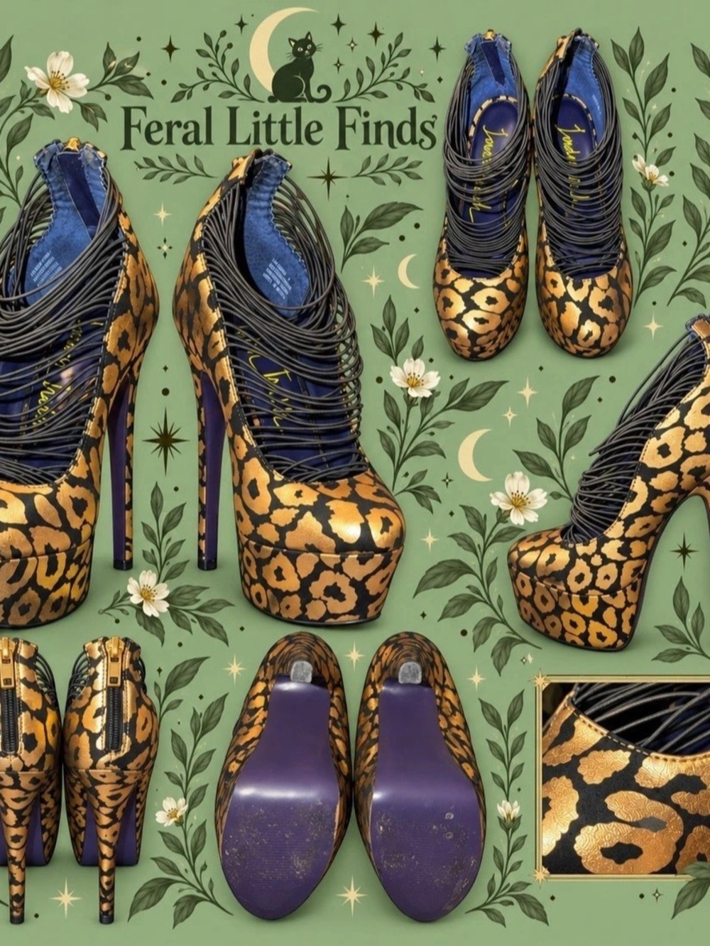 London Trash Ceres Leopard Print Platform Heels
